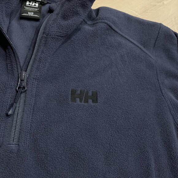 Helly Hanson Pullover Men's Large L Navy Blue 1/4 Quarter Zip Fleece Mock Neck - Picture 2 of 7